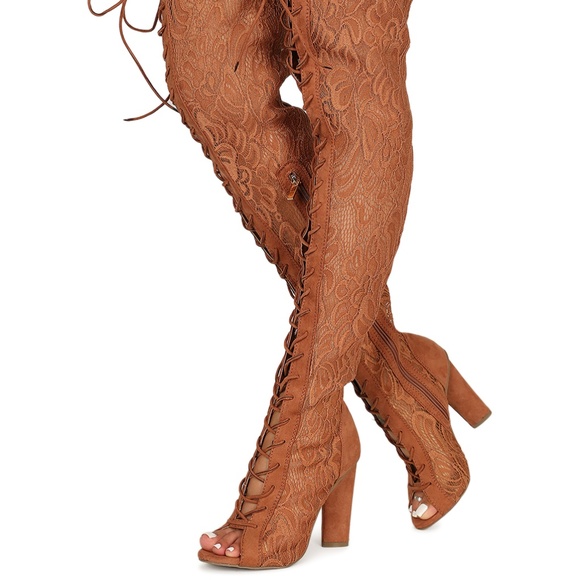 Lace-Up Over The Knee Boot - Picture 1 of 4